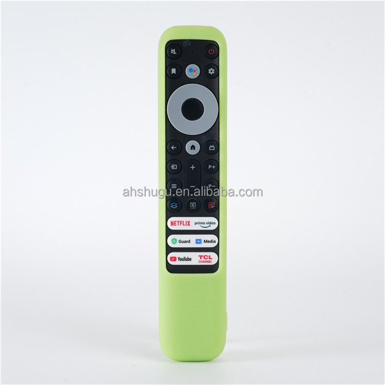 Custodia protettiva in silicone per telecomando TCL RC813 FMB1/RC923 FMB3/RC902V FMR1 FMR4 FMR5 TV Stick telecomando antiscivolo morbida pelle custodia antiurto con cordino (grigio
