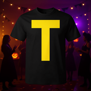 Camiseta con diseño de letra T, ropa para fiesta de Halloween, talla para adulto - Product Image 3