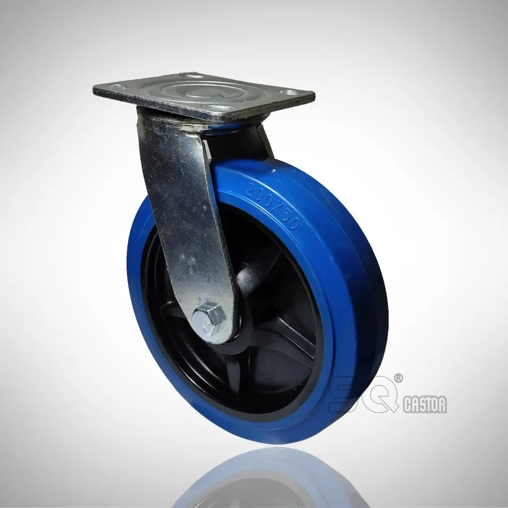 Zware Blauwe Rubber Stalen Roller Ball Casters Met 360 Graden Draaibare Caster En Wielen Voor Werkbank Kar