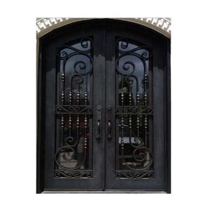Double porte moderne en fer forgé pour la maison Porte en verre design pour la maison Bureau Porte en fer français design à coupure thermique - Product Image 2