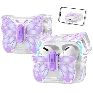 Suitable for airpods4 protective cover transparent butterfly <b>switch</b> earphone cover airpodspro3 earphone protective shell - Product Image 1