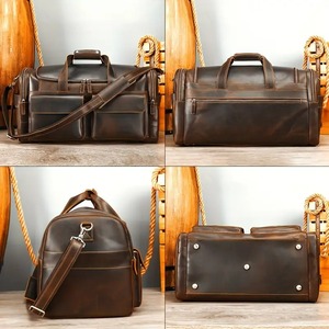 Grand sac de sport de luxe sac de voyage en cuir véritable avec logo de taille personnalisable Style tendance durable et portable - Product Image 2