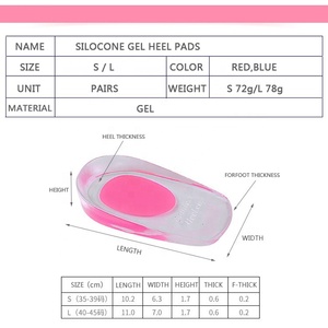 Chất Liệu Gel Và Miếng Đệm Gót Chân Gel Silicon Màu Đỏ, Hồng, Xanh Dương - Product Image 2