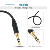 Câble audio pour console de mixage de guitare stéréo 6.35mm TRS mâle à mâle 1/4 plaqué or 1m 2m 3m