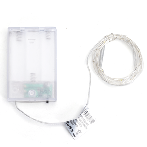 Guirlande lumineuse LED avec fil de cuivre, pile 3AA, 2 m, couleur blanc givré, idéale pour la décoration et l'ambiance en - Product Image 2