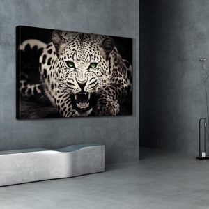 Looife vải tường nghệ thuật 48 "x 36" Leopard hình ảnh kéo dài in động vật sơn trang trí tường sơn trang trí nội thất - Product Image 1