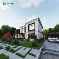 Maison en béton préfabriqué Econel sur mesure de 250 m², deux étages, 5 chambres, résistante au vent et aux tremblements de terre, directement de l'usine