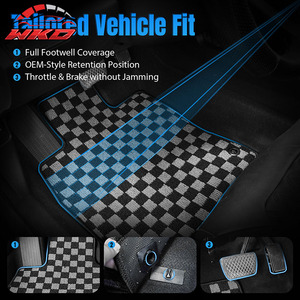 Tapis de sol pour Ford Focus Sedan 12-18, tapis antidérapant à carreaux noir gris - Product Image 3