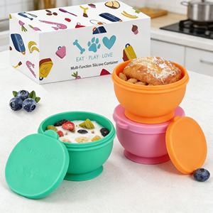 ถ้วยซิลิโคนแบบใช้ซ้ำได้สำหรับอบขนม ถ้วยใส่ซอส ถ้วยใส่น้ำสลัด ถ้วยใส่เครื่องปรุงขนาดเล็กพร้อมฝาปิด - Product Image 1