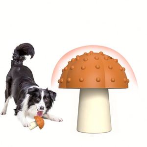 ES-Pro <b>Small</b> Puppy Interactive Silicone Grinding Stick Eco-Friendly Dog Toy Mushroom Shape <b>Microwave</b> Safe Bowls Feeders - Product Image 2