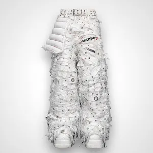DIZNEWy2kジーンズメンズ卸売バギーホワイトジーンズカーゴパンツメンズヘビーステッチベルトパンツジーンズ中国製