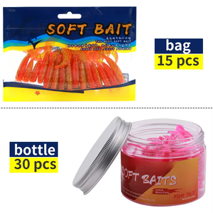 TGD Meilleur lot de 15 ou 30 <span class=keywords><strong>leurres</strong></span> <span class=keywords><strong>souples</strong></span> en PVC <span class=keywords><strong>pour</strong></span> la pêche en eau douce, appâts artificiels en silicone au goût de crevettes - Product Image 6