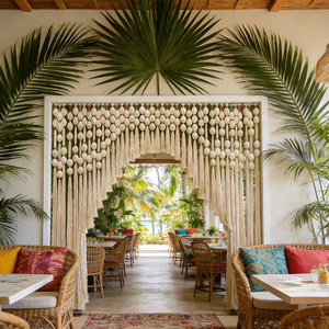Installation d'arche en macramé bohème pour l'<span class=keywords><strong>entrée</strong></span> de restaurant et la <span class=keywords><strong>décoration</strong></span> de complexe hôtelier tropical - Product Image 5