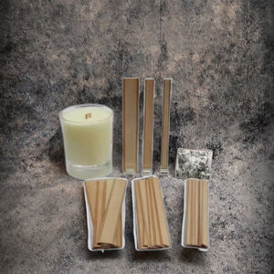 Mèches de bougie en bois sans fumée avec clip métallique, accessoires de parfum élégants - Product Image 3
