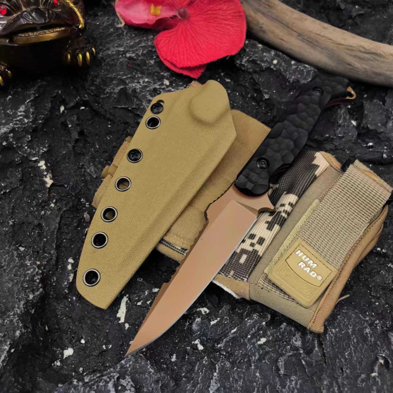 G10 Black Handle Gold Blade