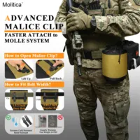 Pochette à cordon pour ceinture de service, sac banane tactique rigide de 2-2,5 L avec 4 attaches Malice pour le rangement de magazines et de munitions