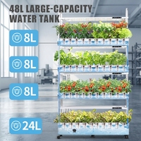 Système de jardinage vertical hydroponique intelligent d'intérieur avec 4 couches d'irrigation aéroponique, lampes de culture LED TSP 210 et pompe à eau automatique
