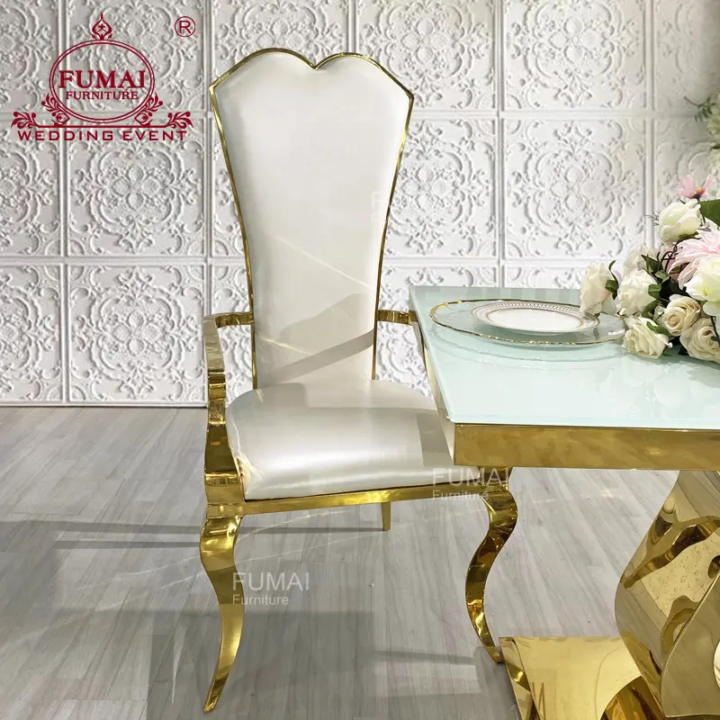 वाणिज्यिक दुल्हन फर्नीचर स्टेनलेस स्टील सोने शादी के जोड़े कुर्सी