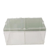 Terrarium rectangulaire transparent en acrylique pour reptiles, araignées, geckos, scorpions, serpents de maïs – Boîte d'élevage haute clarté