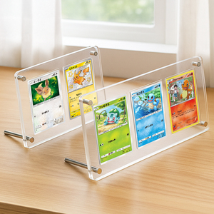 Bán buôn rõ ràng <span class=keywords><strong>Acrylic</strong></span> Pokemon thẻ trò chơi hiển thị khung <span class=keywords><strong>Acrylic</strong></span> sưu tầm bóng chày thể thao thẻ đứng chủ với ba tấm - Product Image 3