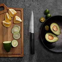 PAUDIN 67 couches d'acier japonais de coupe de fruits légumes épluchage avec bois d'ébène noir + manche en corne de buffle