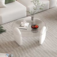 Table basse en verre moderne de luxe léger avec structure en bois, design minimaliste créatif, mobilier de salon léger