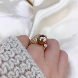 10629DIY Pearl Accessories S925 Silver Ring Empty Holder Concealer Ring with 9-11mm Beads Silver <b>Jewelry</b> <b>Findings</b> <b>Components</b> - Product Image 2