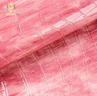 19 Warna Kulit Sintetis PVC Tekstur Bambu Mengkilap dengan Motif Buaya untuk Tas, Sepatu, Tas Tangan, Aksesoris Koper