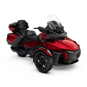 Moto à trois roues Can-Am Spyder 100% nylon rouge avec sièges et pare-brise noirs à motif écossais, soutien élevé pour homme - Product Image 1