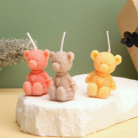 Bougie décorative créative en forme d'ours mignon de luxe, bougie en cire faite à la main, décoration d'intérieur, cadeau pour femmes, décoration de fête d'anniversaire