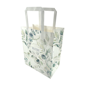 OEM Thank You <b>Paper</b> <b>Packaging</b> Bag White Kraft Gift Bag Making Machine Recycle Bag With Flat Handle - Product Image 2