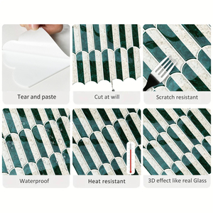 Autoadhesivo Peel and Stick 3D <span class=keywords><strong>Subway</strong></span> Tile para baño Cocina Sala de estar Pegatinas de azulejos impermeables - Product Image 3