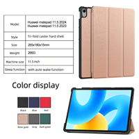 Housse de tablette intelligente pour Huawei Matepad SE 11 Air 11.5S 2023 2024 2025 10.4 11.5, en cuir PU, support pliable à trois volets, coque rigide
