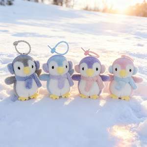 พวงกุญแจตุ๊กตาเพนกวินน้อยน่ารักพร้อมหูฟังติดตัว ขนาด 4 นิ้ว ของเล่นตุ๊กตา - Product Image 2