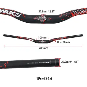 WAKE Ultralight Swallow-Shaped 31.8mm*720mm/780mm Bicycle Handlebar MTB Handlebar Bicycle Riser Handle Bar Cycling Handlebar