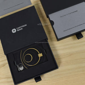 Boîte cadeau rigide de luxe avec fermeture magnétique, logo personnalisé, estampage à chaud, emballage pour cartes de crédit - Product Image 4