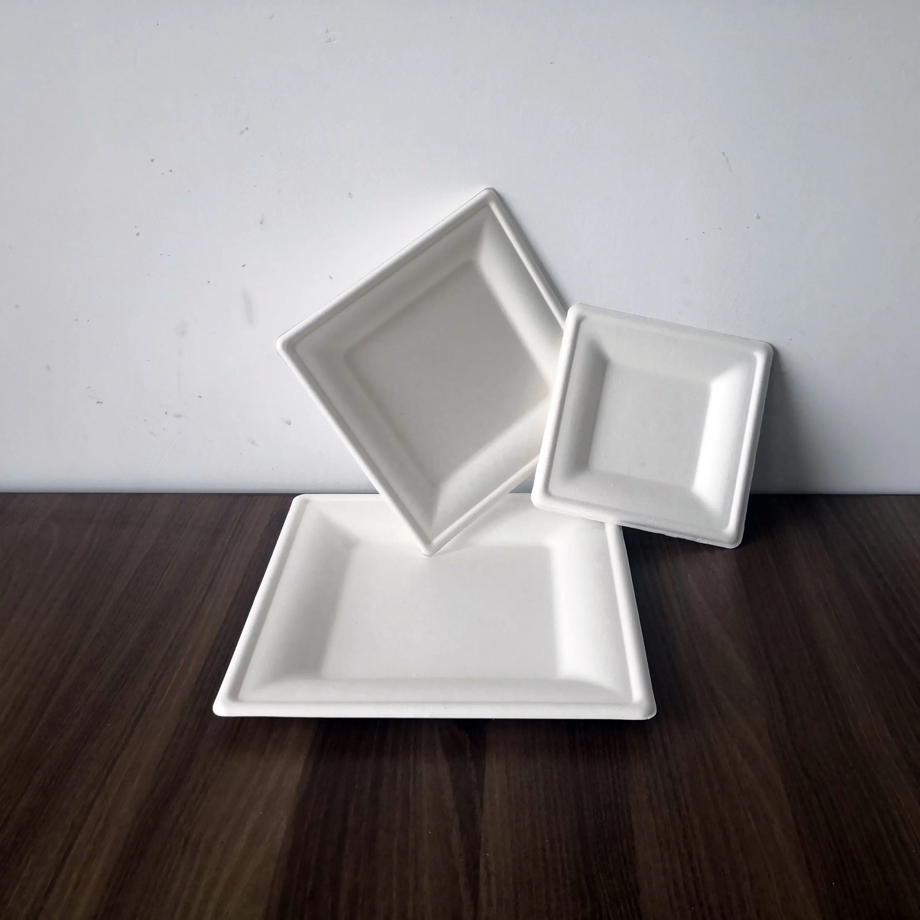 Disposable Dinnerware Compostable Tableware Sugarcane Bagasse Disposable Square Party Plates Disposable Set Square Dinner Plate
