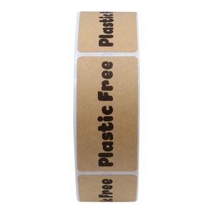 Hybsk 1 "x 2" rectángulo <span class=keywords><strong>Kraft</strong></span> de <span class=keywords><strong>papel</strong></span> por favor pegatinas gratis para productos ecológicos Total de 500 etiquetas en un <span class=keywords><strong>rollo</strong></span> - Product Image 3