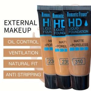 3 Color Liquid <b>Foundation</b> Lightweight Full Coverage Long Lasting Natural Makeup Waterproof OEM ODM - Product Image 4
