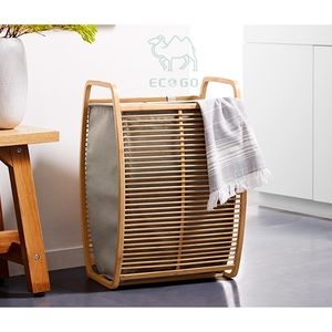 ถุงใส่ผ้าโพลีเอสเตอร์เป็นมิตรต่อสิ่งแวดล้อมพร้อมที่จับฝาและซับในที่สามารถซักได้ทุกฤดู - Product Image 4