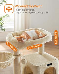 Árbol para Gatos Starmon, Torre para Gatos, Condominio de Múltiples Niveles con Percha Ancha, Postes para Rascar y Rampa, Hamaca para Gatos - Product Image 2