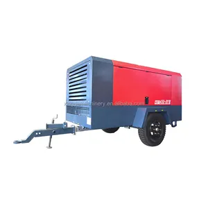 Hongwuhuan 280-630CFM 휴대용 디젤 구동 스크류 공기 압축기 트레일러 공기 압축기 기계 광산