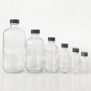 ขวดแก้วกลมบอสตันพร้อมฝาปิดที่เห็นได้ชัด - Product Image 1