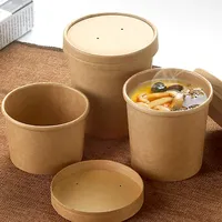 Vente en gros de bols à soupe, bols à nouilles, sandwichs et biscuits personnalisés, biodégradables, recyclables, de qualité alimentaire, à paroi simple, avec revêtement en PE