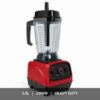 Commerciële blender 2,5 liter, heavy-duty, hoge snelheid, smoothiemachine, geschikt voor melktheewinkels, restaurants, keukens, ijsvergruizer