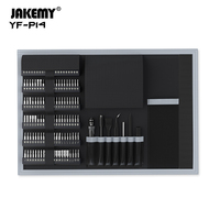 Juego de Destornilladores JAKEMY YF-P14 141 en 1 para Reparación de Electrónicos, con Tapa Giratoria de 360°, Eje Flexible y Puntas Magnéticas