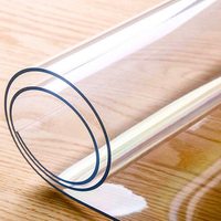 Rouleaux de film plastique PVC mince, imperméable, à surface lisse, super transparent, pour nappes, découpe disponible