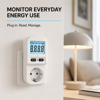 Meteran Daya Satu Fasa 3680W, Soket Pengukur Biaya Energi, Layar Digital, Kelas Akurasi 2.0, Arus Maksimum 16A, Untuk Penggunaan Rumah Tangga