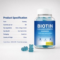 Gummies OEM Multi-Collagène Biotine Kératine pour le Bien-être, Croissance Capillaire, avec Biotine et Vitamines