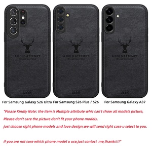 Coque de protection rigide en cuir mat à motif cerf pour Samsung <span class=keywords><strong>Galaxy</strong></span> <span class=keywords><strong>S21</strong></span> S22 S23 S24 S25 S26 <span class=keywords><strong>Ultra</strong></span> + FE avec pare-chocs - Product Image 2